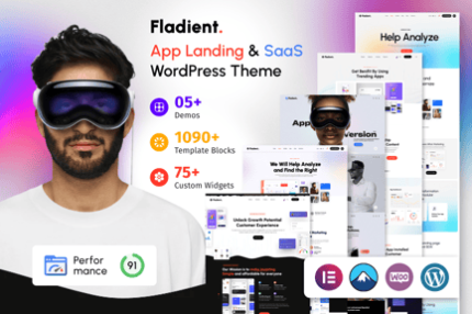 Fladient - App Landing Page & SaaS WordPress Theme